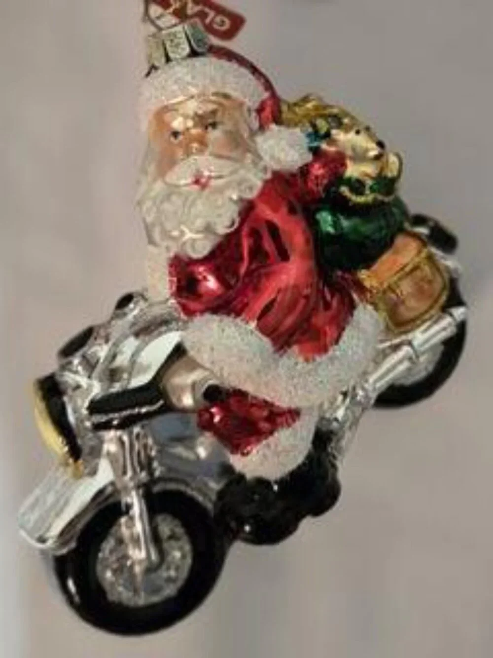 Santa Claus Motorcycle Christmas Figurine – Holiday Decor Collectible